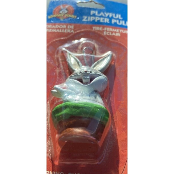 Vintage 1998 Looney Tunes Bugs Bunny Zipper Pull Warner Bros. Collectible - Picture 3 of 6